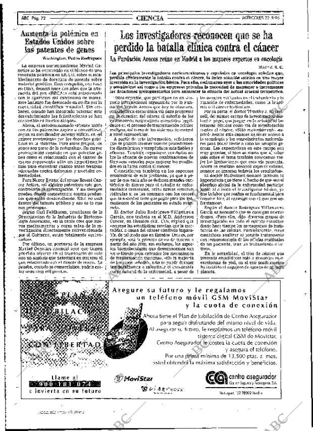 ABC MADRID 22-05-1996 página 72