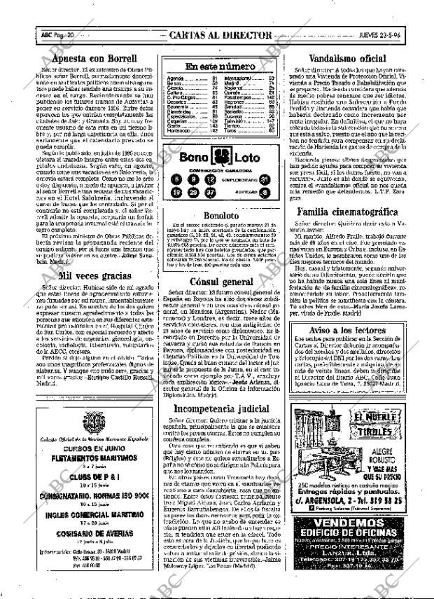 ABC MADRID 23-05-1996 página 20