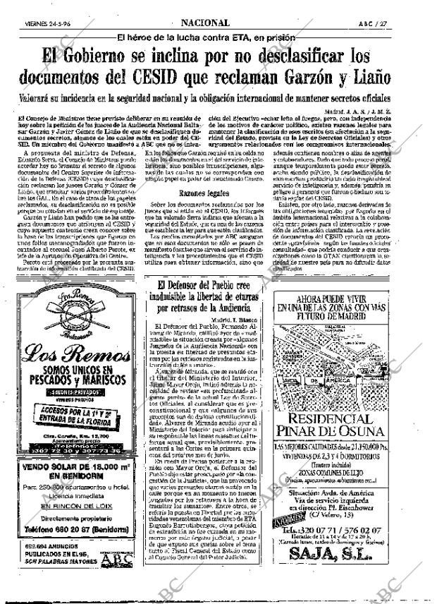 ABC MADRID 24-05-1996 página 27