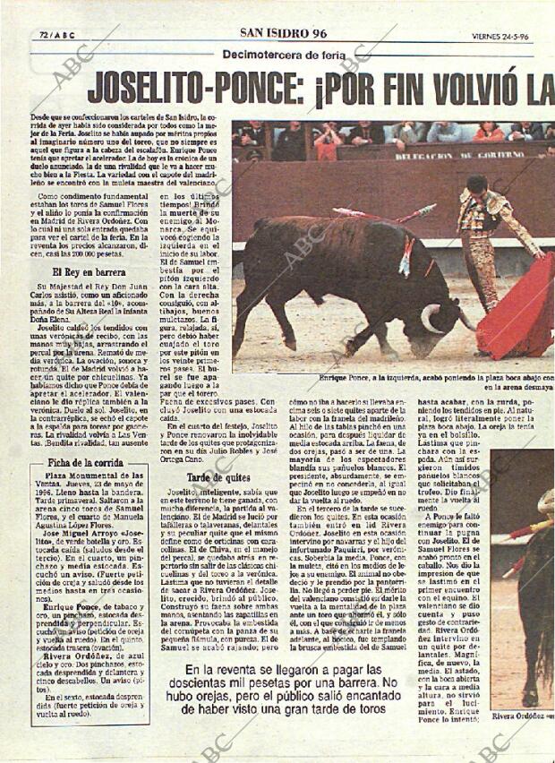 ABC MADRID 24-05-1996 página 72