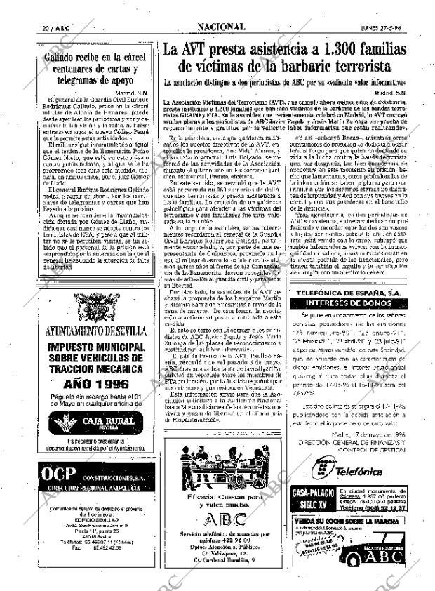 ABC SEVILLA 27-05-1996 página 20