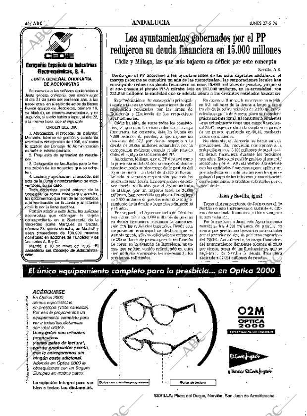 ABC SEVILLA 27-05-1996 página 46