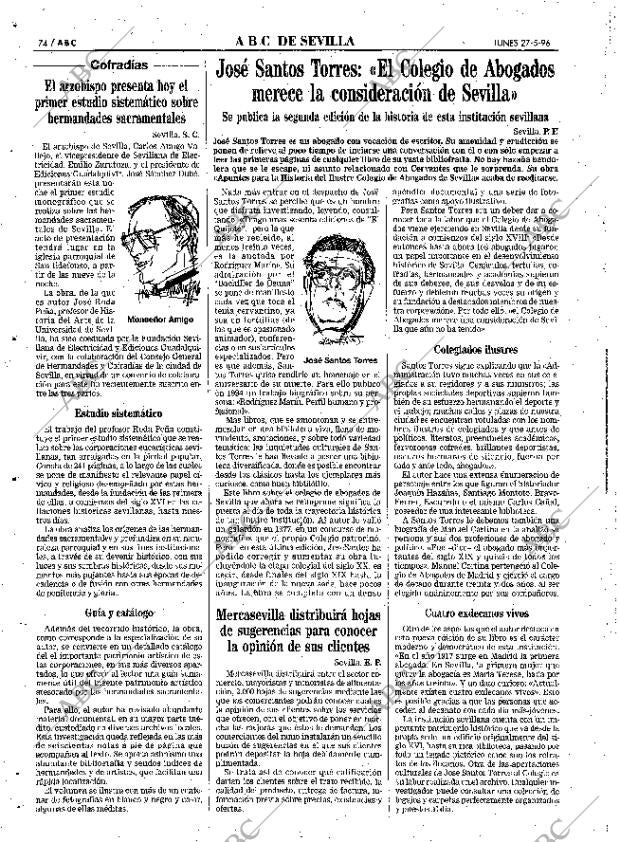ABC SEVILLA 27-05-1996 página 74