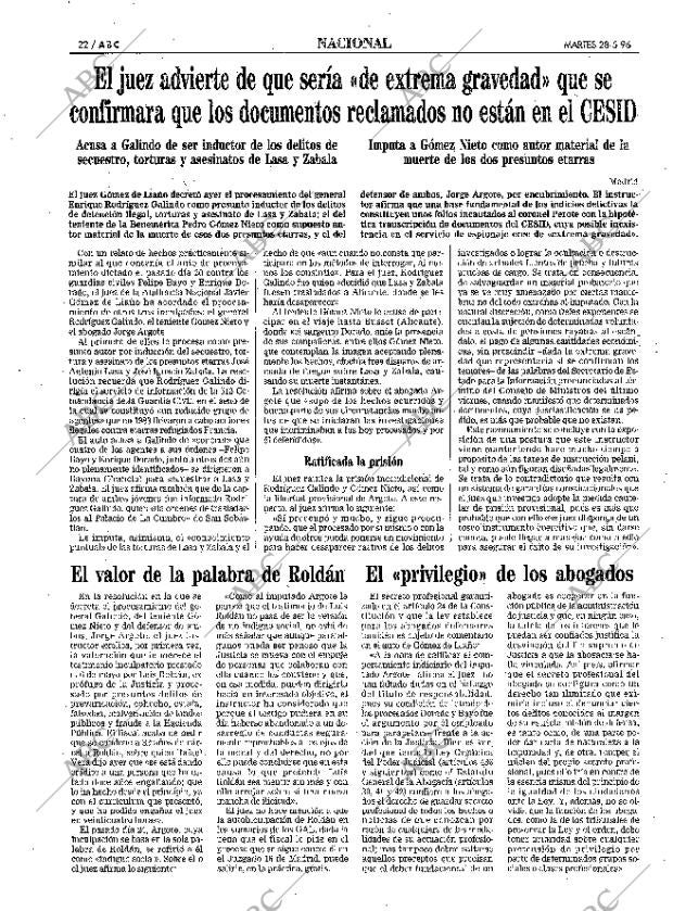 ABC SEVILLA 28-05-1996 página 22