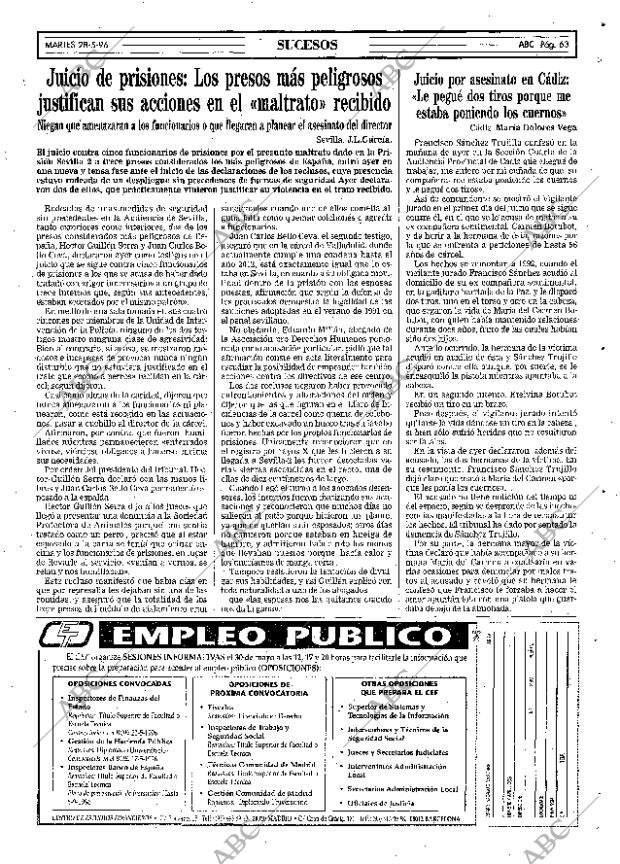 ABC SEVILLA 28-05-1996 página 63
