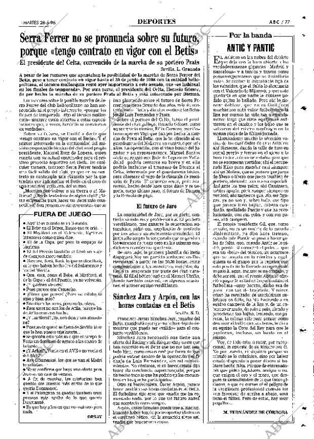 ABC SEVILLA 28-05-1996 página 77