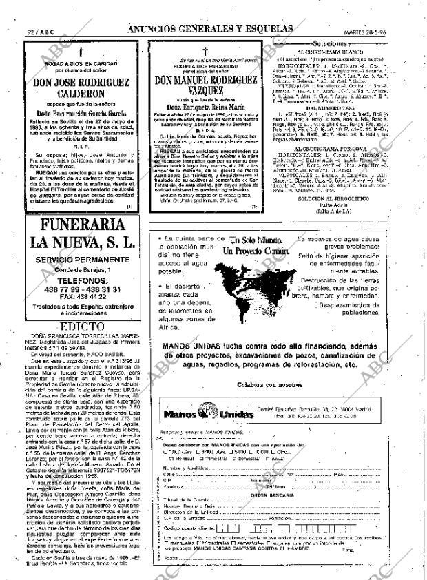 ABC SEVILLA 28-05-1996 página 92