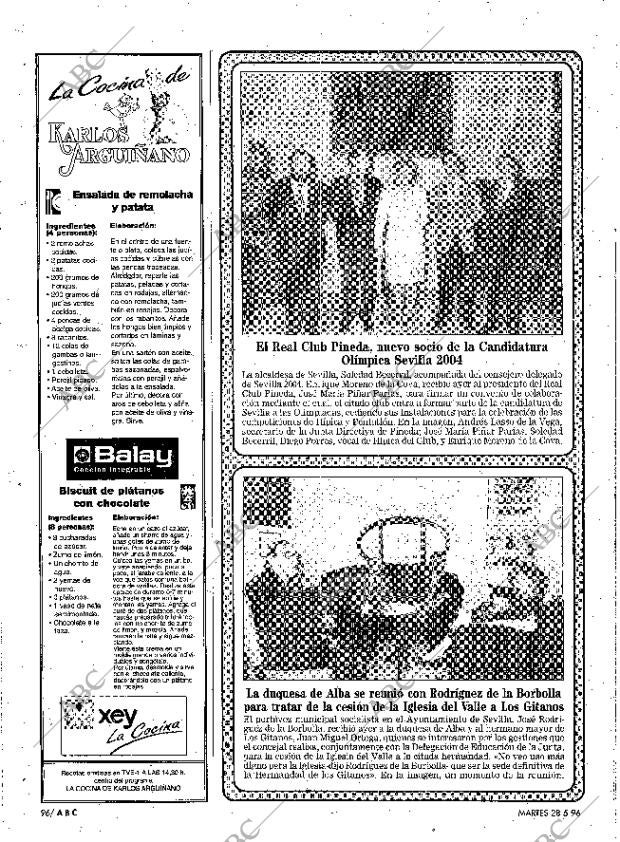 ABC SEVILLA 28-05-1996 página 96