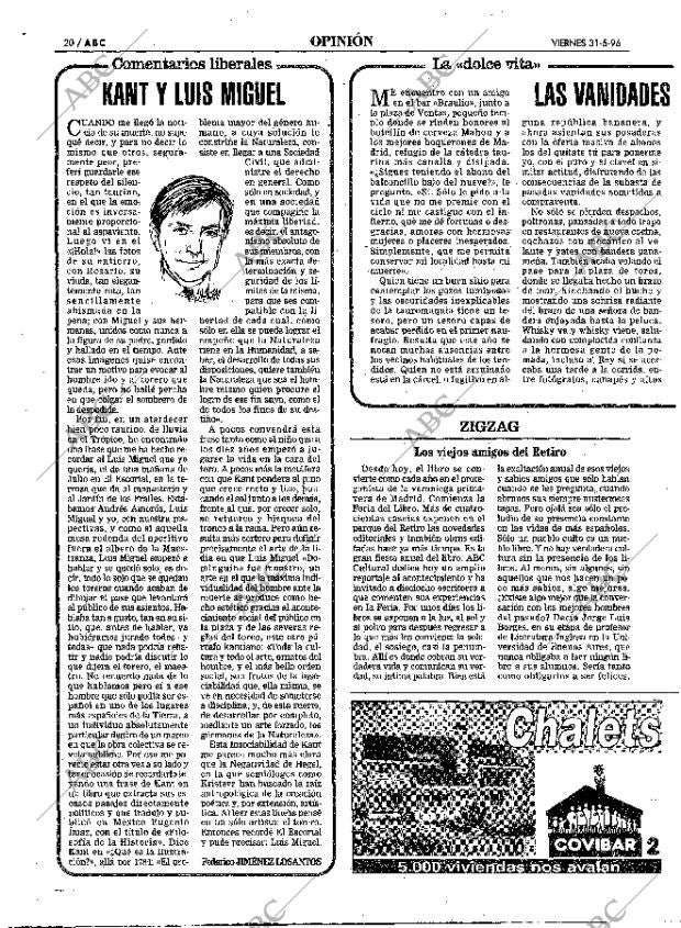 ABC MADRID 31-05-1996 página 20