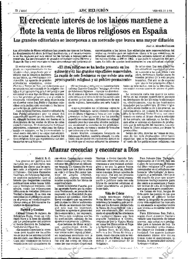 ABC MADRID 31-05-1996 página 72