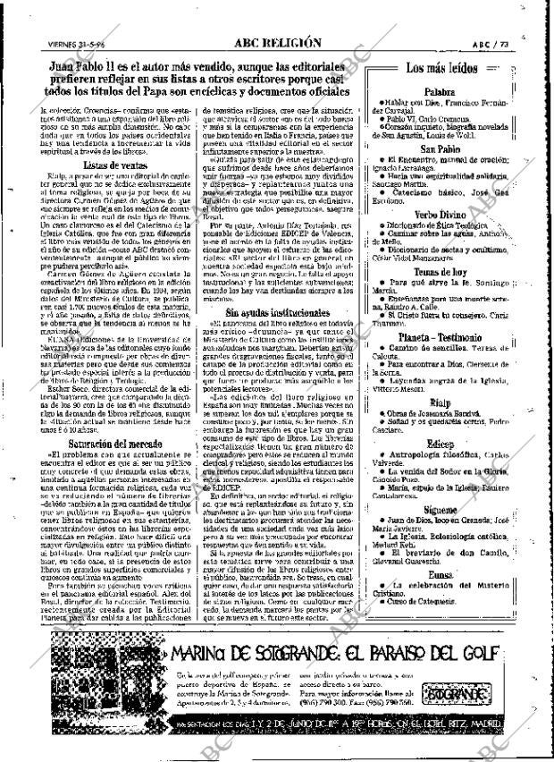 ABC MADRID 31-05-1996 página 73