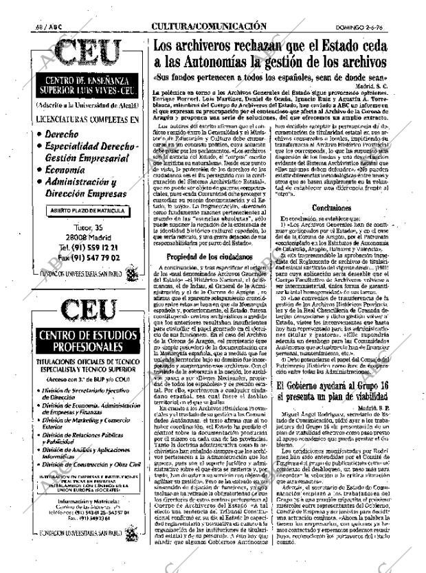 ABC MADRID 02-06-1996 página 68