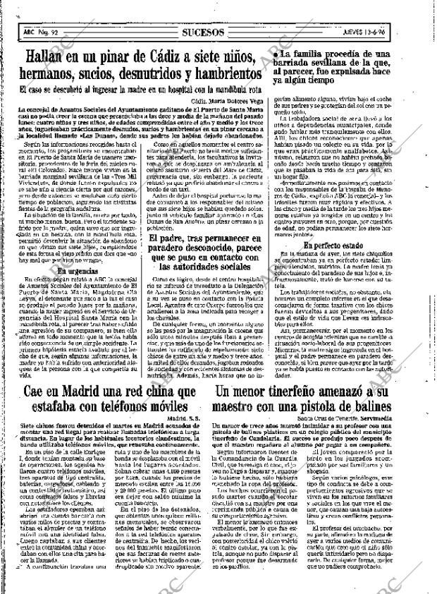 ABC MADRID 13-06-1996 página 92
