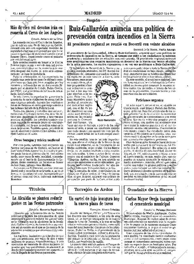 ABC MADRID 15-06-1996 página 92