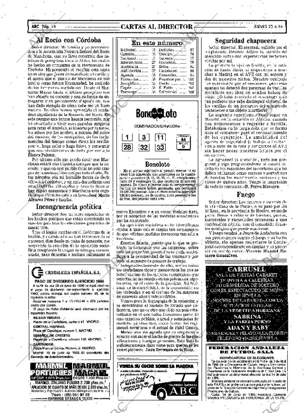 ABC SEVILLA 20-06-1996 página 14