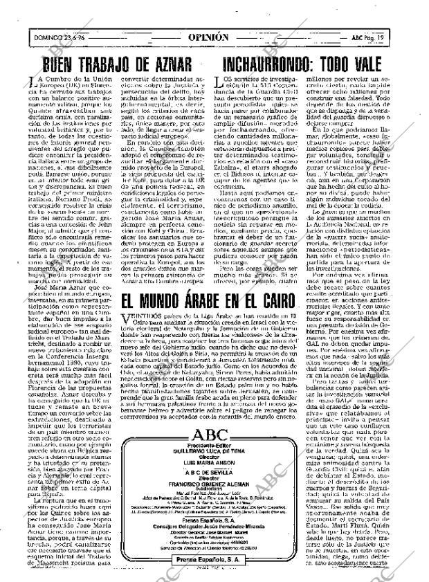 ABC SEVILLA 23-06-1996 página 19