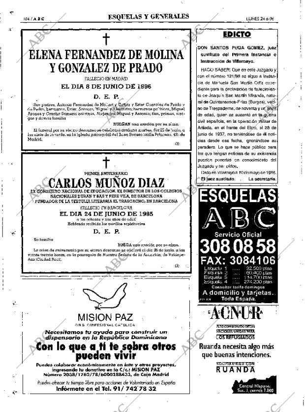 ABC MADRID 24-06-1996 página 104