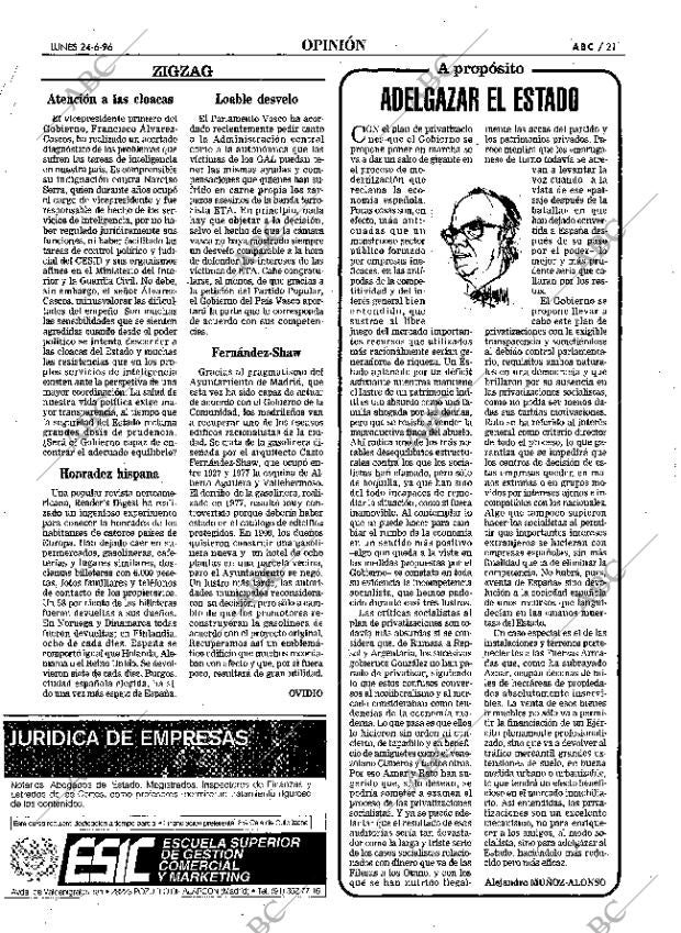 ABC MADRID 24-06-1996 página 21