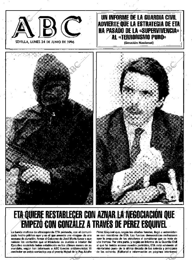 Periodico Abc Sevilla 24 06 1996 Portada Archivo Abc