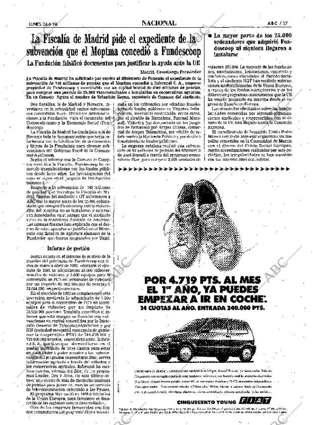 ABC SEVILLA 24-06-1996 página 27