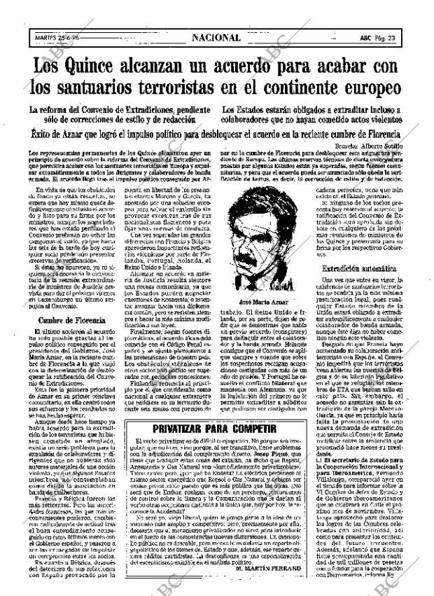 ABC MADRID 25-06-1996 página 23