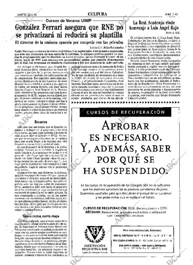ABC MADRID 25-06-1996 página 65