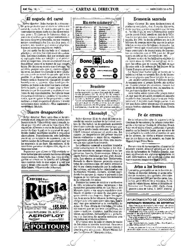 ABC MADRID 26-06-1996 página 18