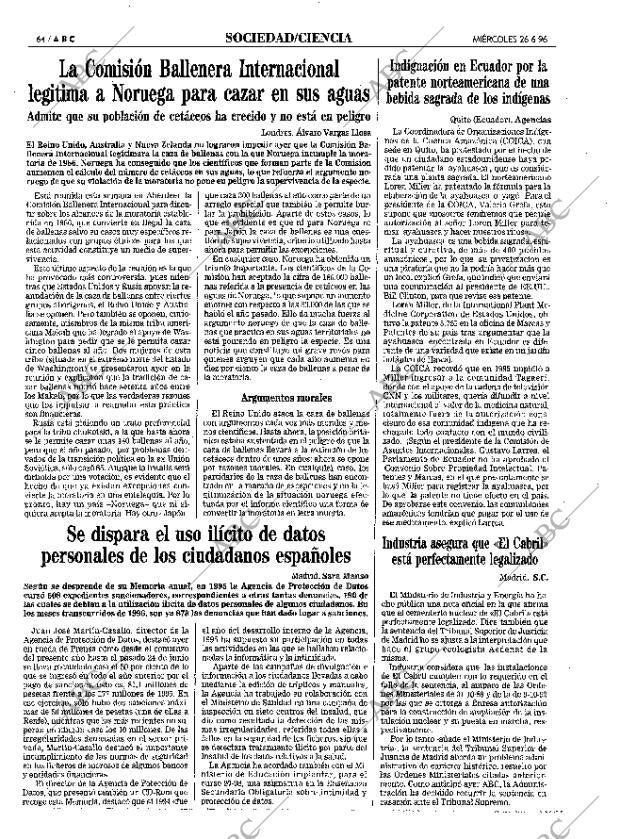 ABC MADRID 26-06-1996 página 64