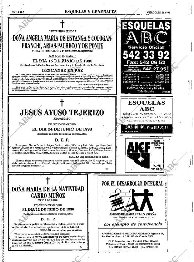 ABC MADRID 26-06-1996 página 96