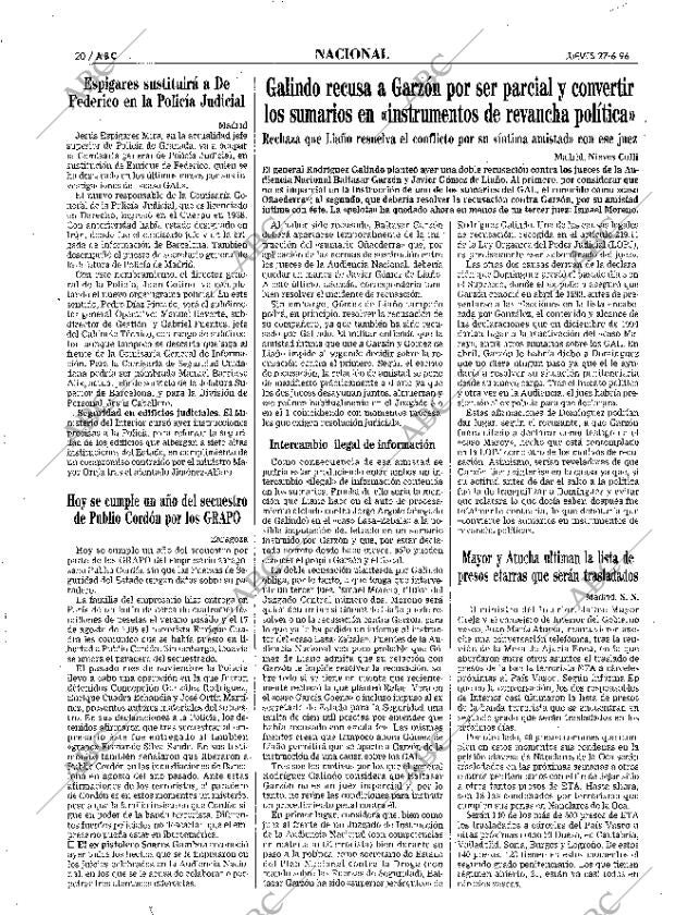 ABC MADRID 27-06-1996 página 20