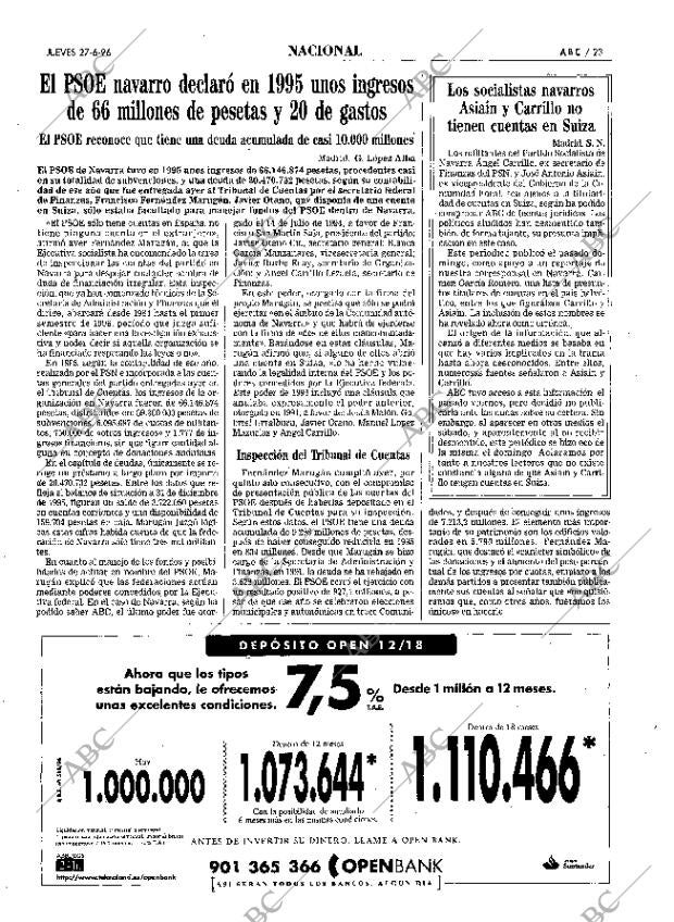ABC MADRID 27-06-1996 página 23