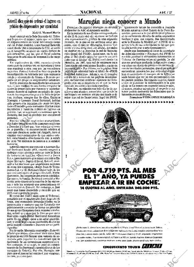 ABC MADRID 27-06-1996 página 27