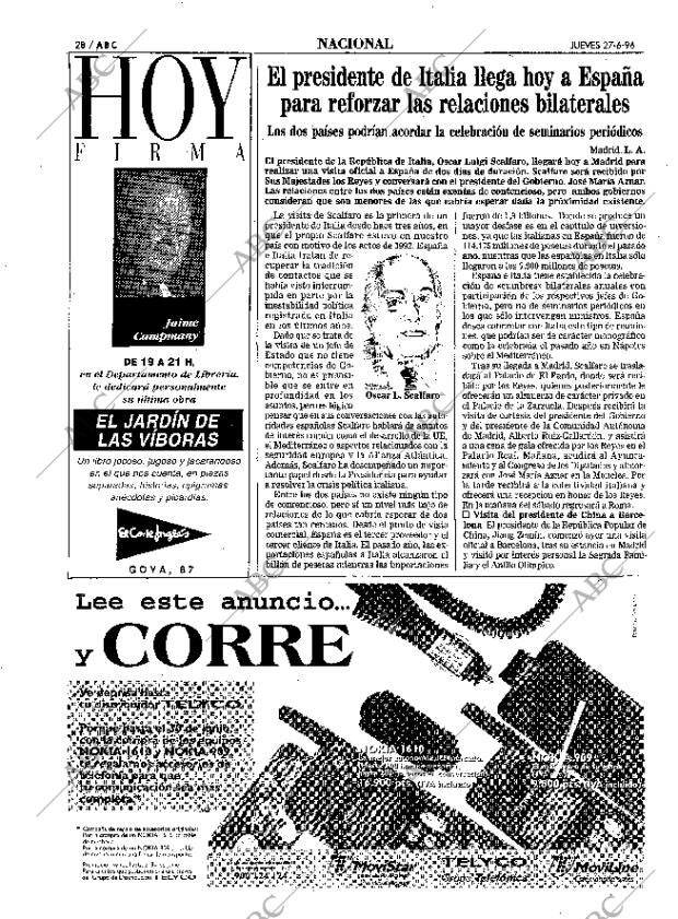 ABC MADRID 27-06-1996 página 28