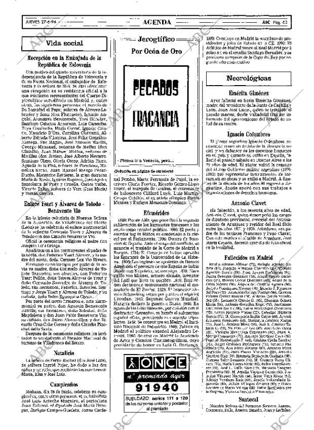 ABC MADRID 27-06-1996 página 63