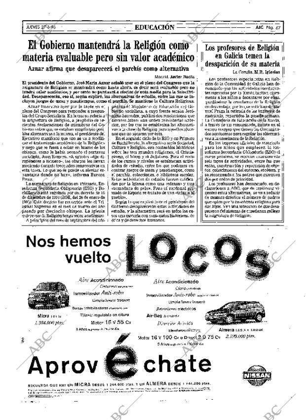 ABC MADRID 27-06-1996 página 67
