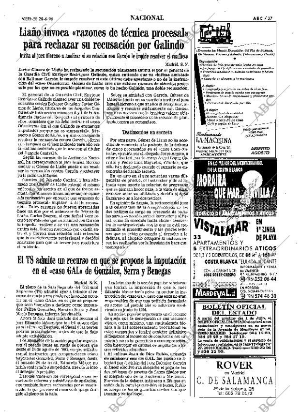 ABC MADRID 28-06-1996 página 27