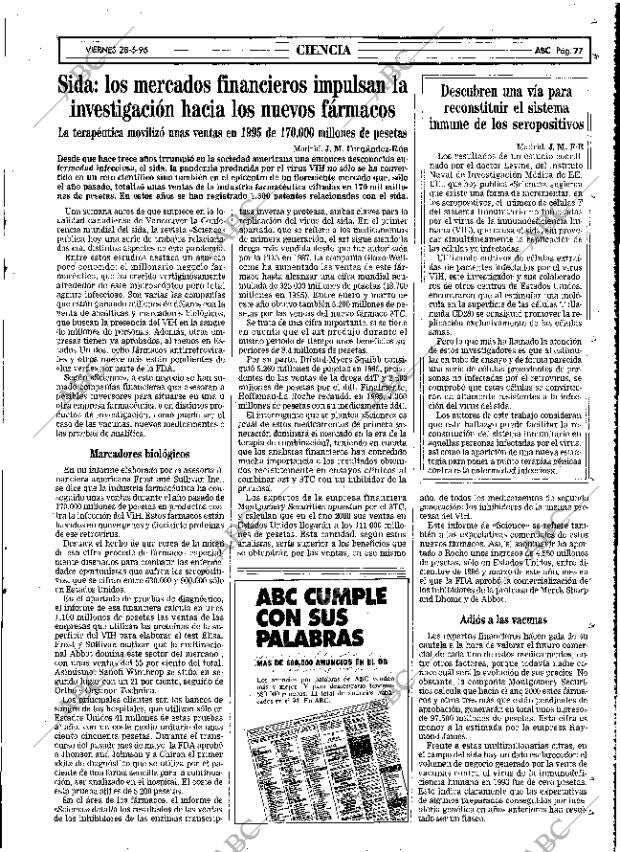 ABC MADRID 28-06-1996 página 77