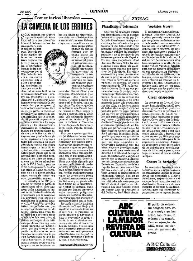 ABC MADRID 29-06-1996 página 20