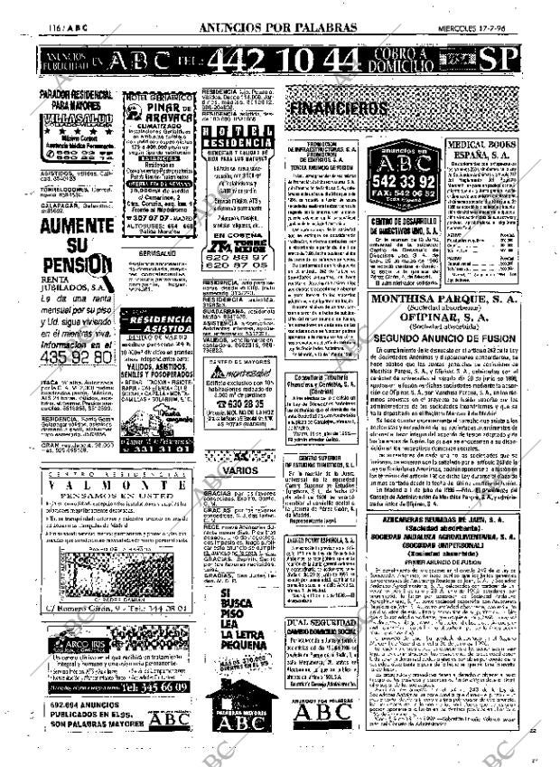 ABC MADRID 17-07-1996 página 116