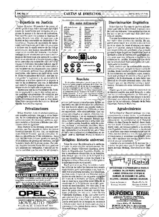 ABC MADRID 17-07-1996 página 16