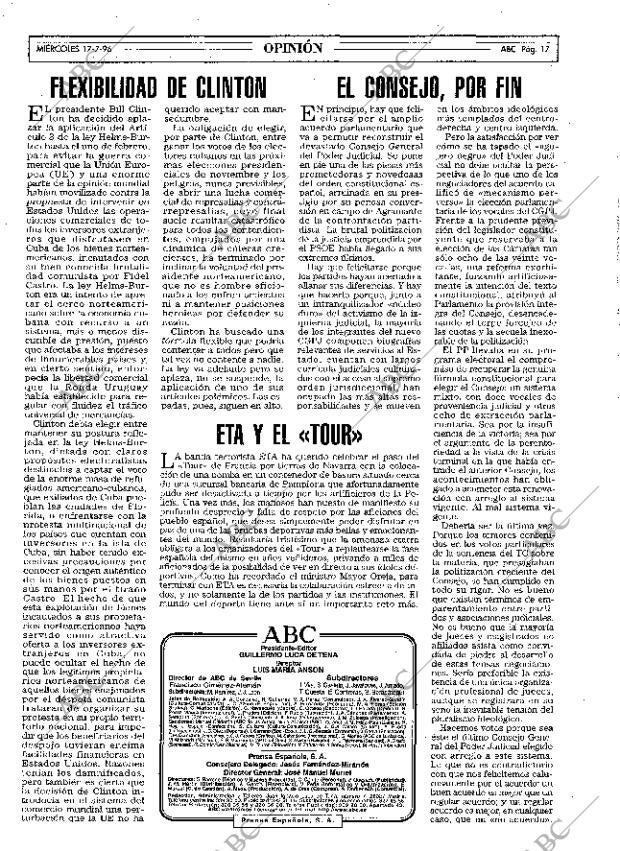 ABC MADRID 17-07-1996 página 17