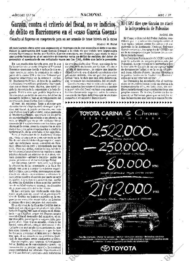 ABC MADRID 17-07-1996 página 27