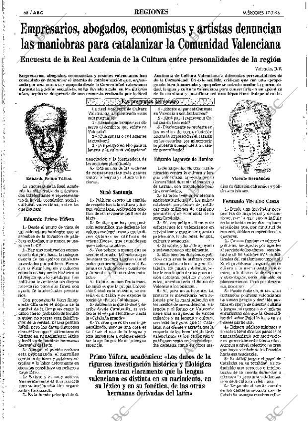 ABC MADRID 17-07-1996 página 68