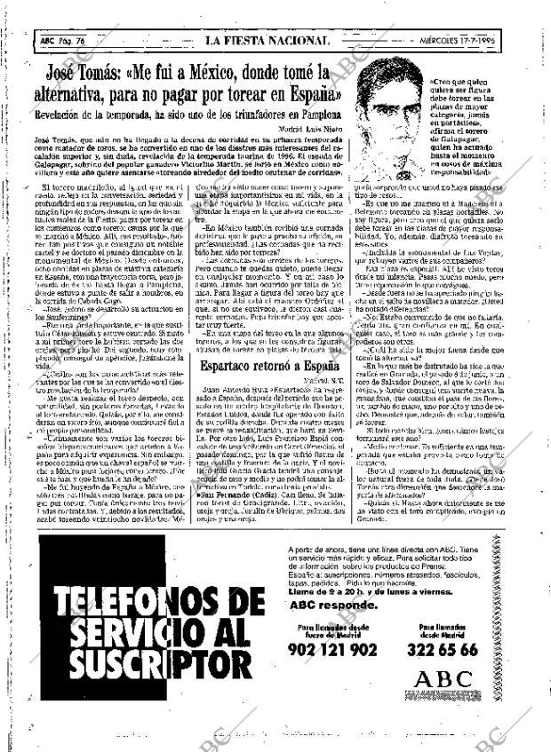 ABC MADRID 17-07-1996 página 76