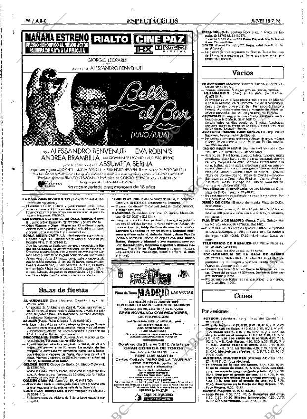 ABC MADRID 18-07-1996 página 96