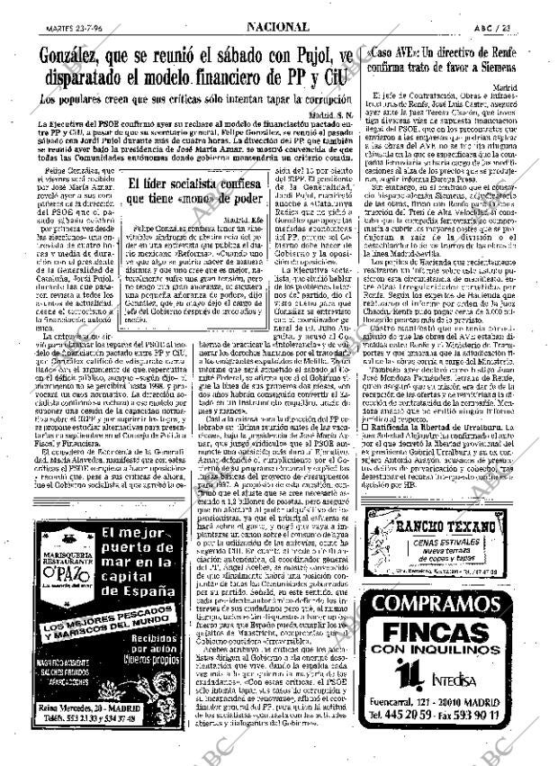 ABC MADRID 23-07-1996 página 23