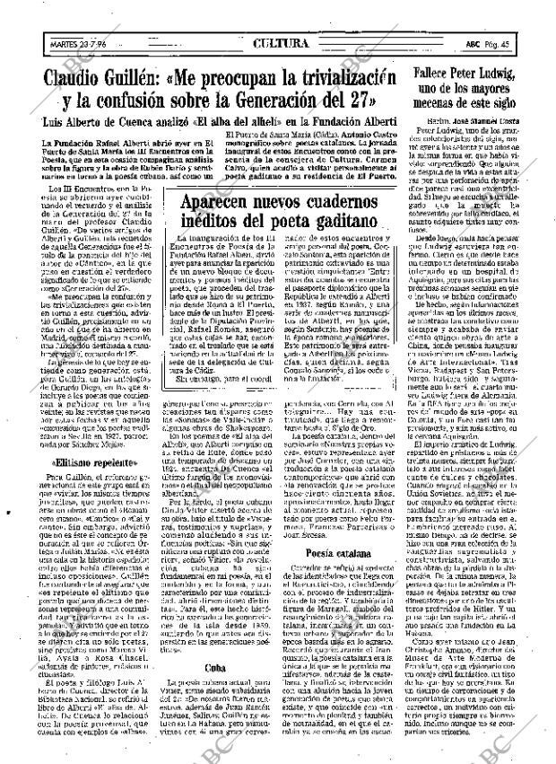 ABC MADRID 23-07-1996 página 45