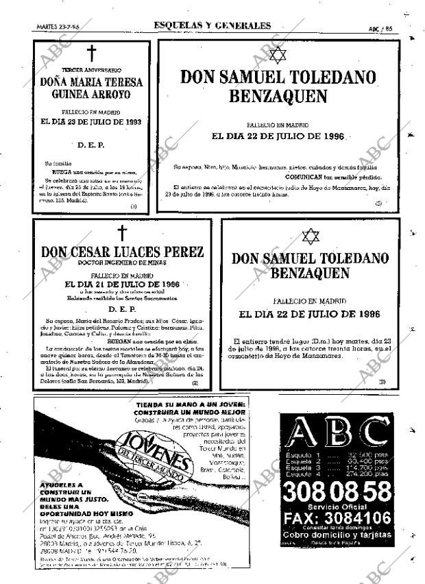 ABC MADRID 23-07-1996 página 85