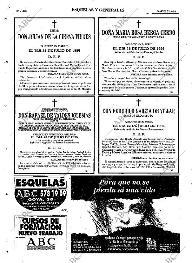 ABC MADRID 23-07-1996 página 86