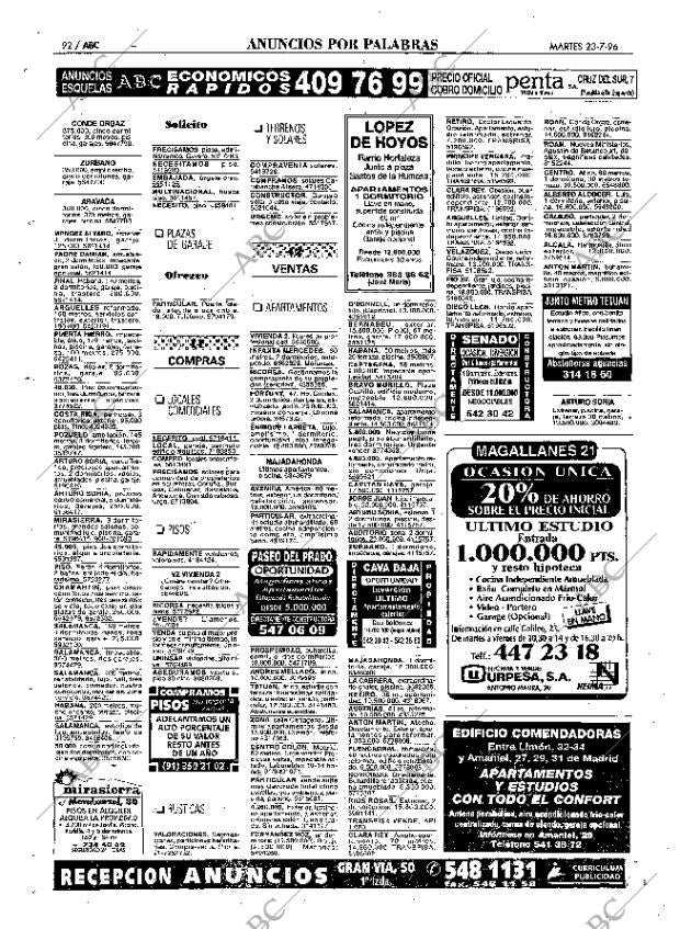 ABC MADRID 23-07-1996 página 92